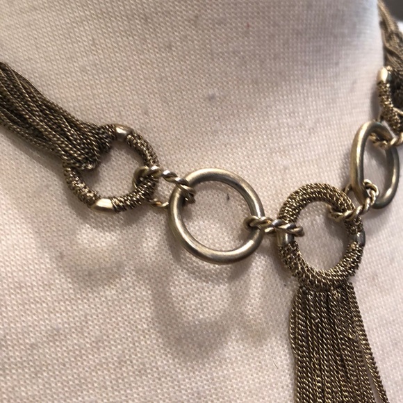 VINTAGE ELLE 1980s Super cool silver necklace - Picture 4 of 6